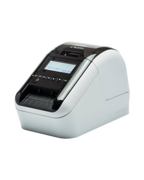 Brother QL-820NWB - Impresora de etiquetas - térmica directa - Rollo (6,1 cm) - 300 x 600 ppp - hasta 110 etiquetas/minuto - USB 2.0, LAN, Wi-Fi(n), host USB, Bluetooth 2.1 EDR - cutter - negro, blanco