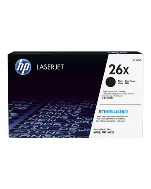 HP 26X - Alto rendimiento - negro - original - LaserJet - cartucho de tóner (CF226X) - para LaserJet Pro M402, MFP M426