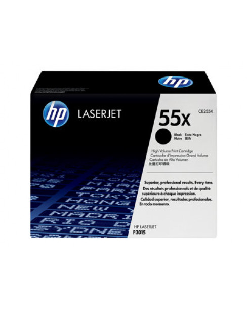 HP 55X - Alto rendimiento - negro - original - LaserJet - cartucho de tóner (CE255X) - para LaserJet Enterprise MFP M525, P3015; LaserJet Enterprise Flow MFP M525