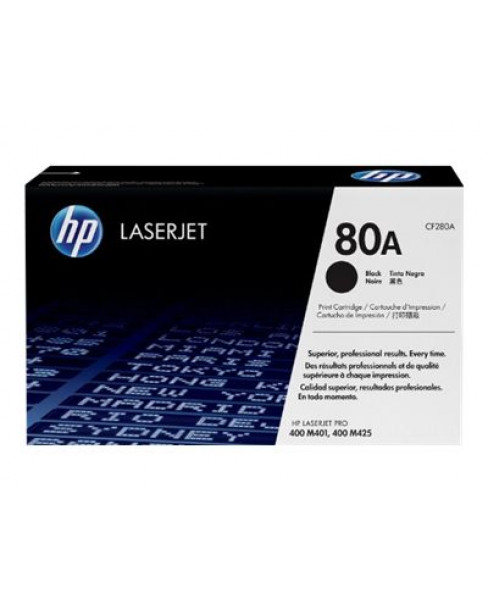 HP 80A - Negro - original - LaserJet - cartucho de tóner (CF280A) - para LaserJet Pro 400 M401, MFP M425