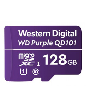 WD Purple SC QD101 WDD128G1P0C - Tarjeta de memoria flash - 128 GB - UHS-I U1 / Class10 - microSDXC UHS-I - púrpura